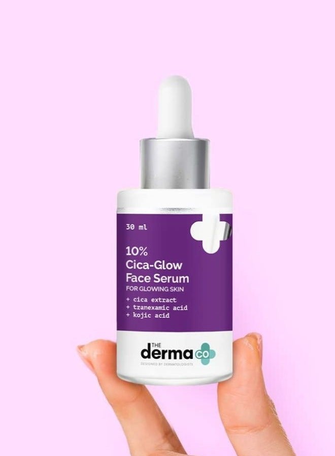 The Derma Co 10% Cica Glow Face Serum with Tranexamic Acid & Kojic Acid for Glowing Skin - 30ml