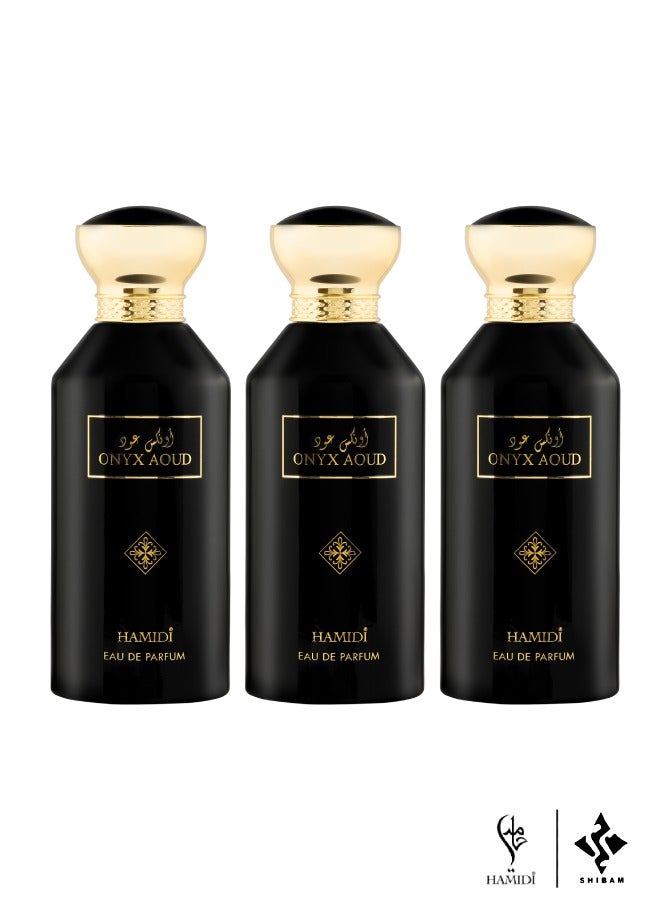 Non Alcoholic Eau De Parfum Onyx Aoud 100ml Unisex – Perfumes Gift Set – (Pack of 3)