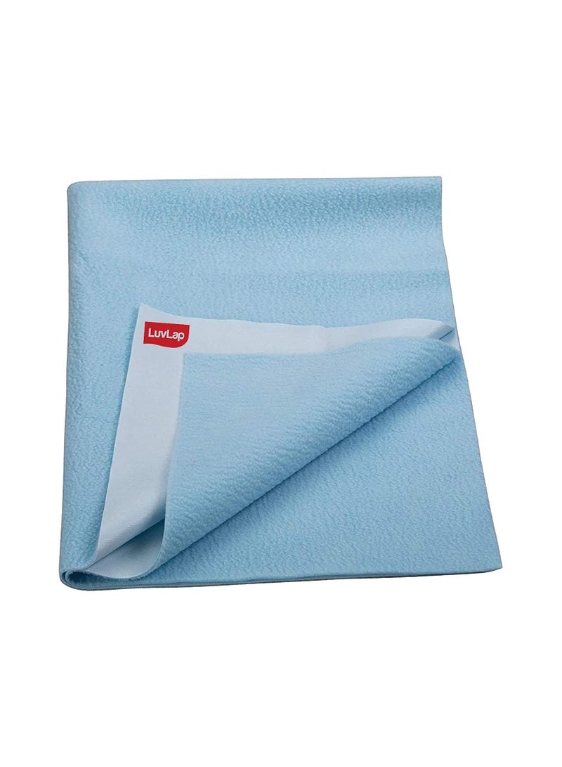 LuvLap Instadry Extra Absorbent Quick Dry Sheet for Baby, Baby Bed Protector, Waterproof Baby Sheet - Sky Blue, 0m+ - Medium 70 x 100cm