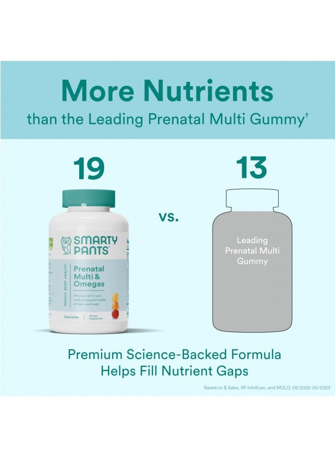 SmartyPants Prenatal Vitamins for Women with DHA and Folate - Daily Gummy Multivitamin: Vitamin C, B12, D3, Zinc for Immunity & Omega 3 Fish Oil, 120 Count (30 Day Supply)