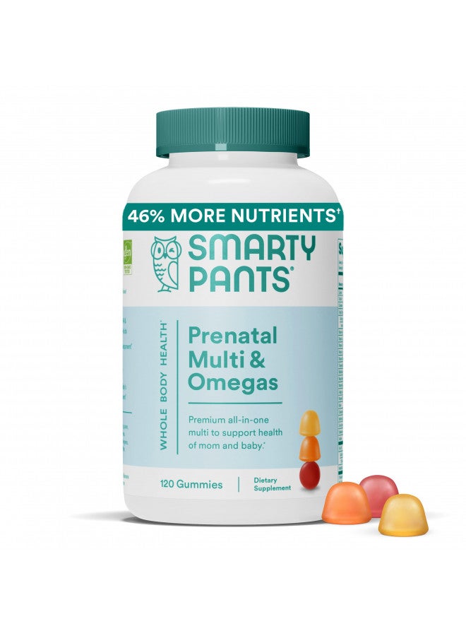 SmartyPants Prenatal Vitamins for Women with DHA and Folate - Daily Gummy Multivitamin: Vitamin C, B12, D3, Zinc for Immunity & Omega 3 Fish Oil, 120 Count (30 Day Supply)