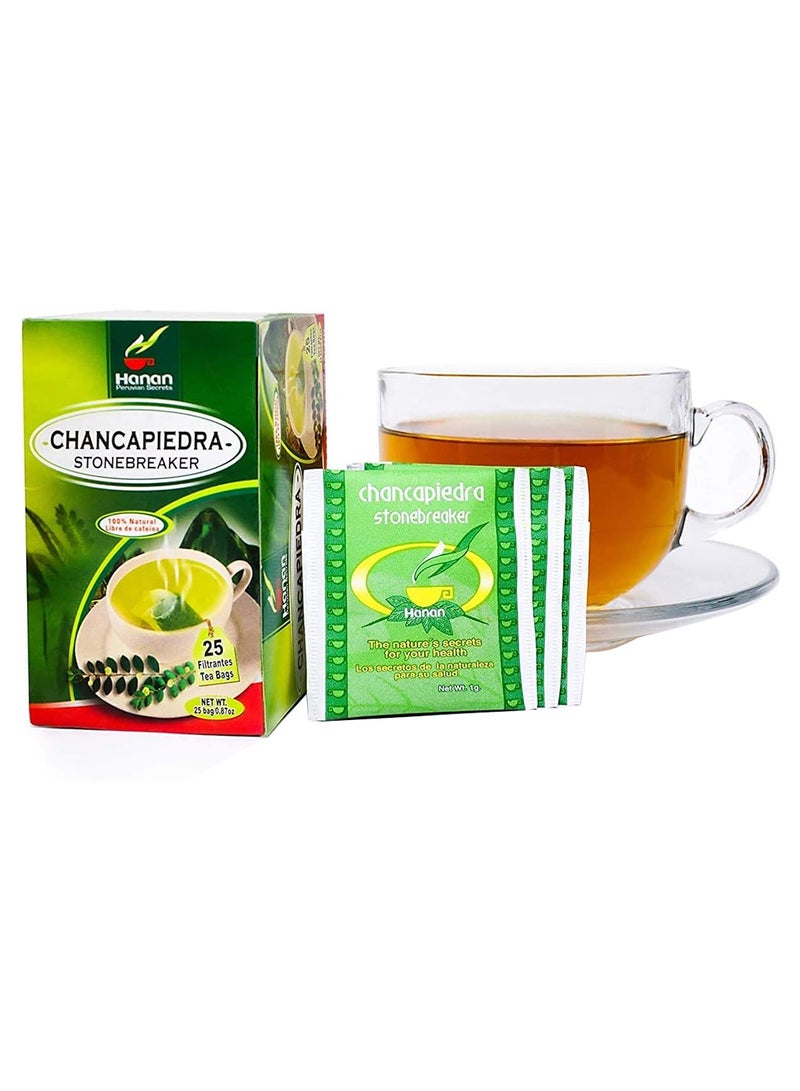 Stone Breaker Chanca Piedra Herbal Tea 100% Naural From Peru 25 Tea Bags Natural Kidney Cleanse And Gallbladder Stones