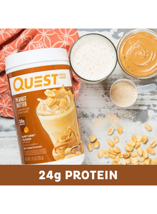 Quest Nutrition Peanut Butter Protein Powder; 23g Protein; 1g Sugar; Low Carb; Gluten Free; 3 Pound; 24 Servings