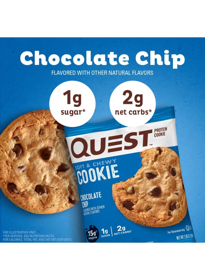 Quest Nutrition Chocolate Chip Protein Cookie; Keto Friendly; High Protein; Low Carb; 12 Count