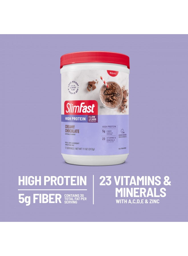 SlimFast High Protein Meal Replacement Shake Powder, 24 Servings, Advanced Nutrition Smoothie Mix, Digestive Support, Gluten Free, Creamy Chocolate, 20g of Protein (Packaging May Vary)