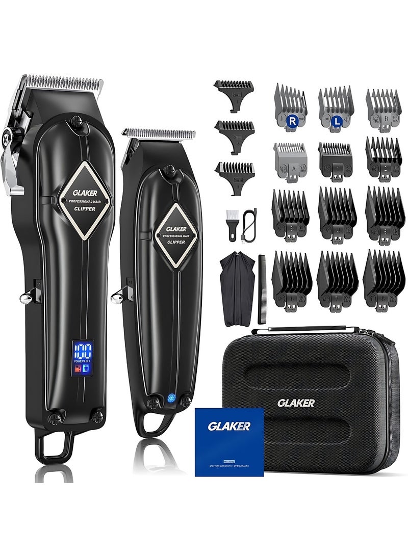 GLAKER Cordless Hair Clippers for Men, Barber Hair Trimmers Kit, Mens Haircut Kit, Beard Trimmer, Hair Cutting Kit, Grooming Kit for Men, At Home Haircut, Mens Grooming Tools, Professional Hair Clippers