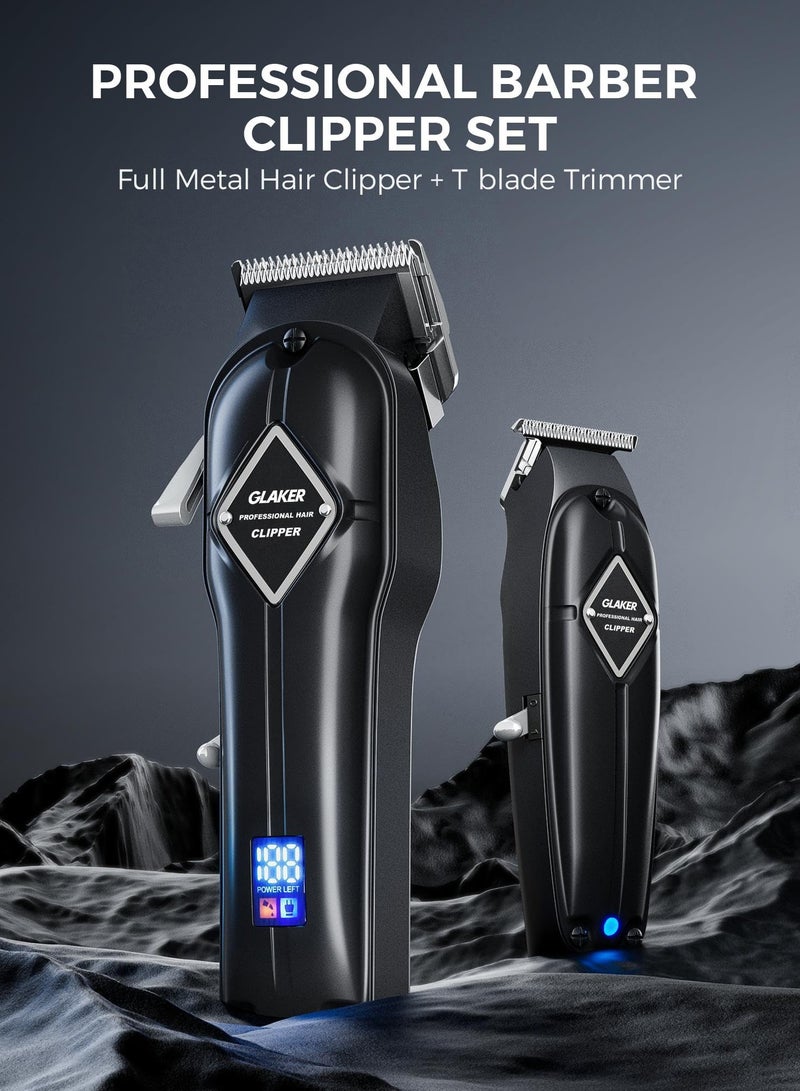 GLAKER Cordless Hair Clippers for Men, Barber Hair Trimmers Kit, Mens Haircut Kit, Beard Trimmer, Hair Cutting Kit, Grooming Kit for Men, At Home Haircut, Mens Grooming Tools, Professional Hair Clippers
