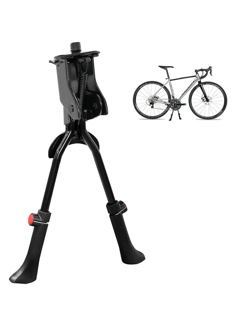 Weigudoc Double Legs Bicycle Stand, Double Leg Stand Made of Aluminium Alloy, Mountain Bike Footrest with Non-Slip Sole, Height Adjustable for 26-29 Inch Bicycles