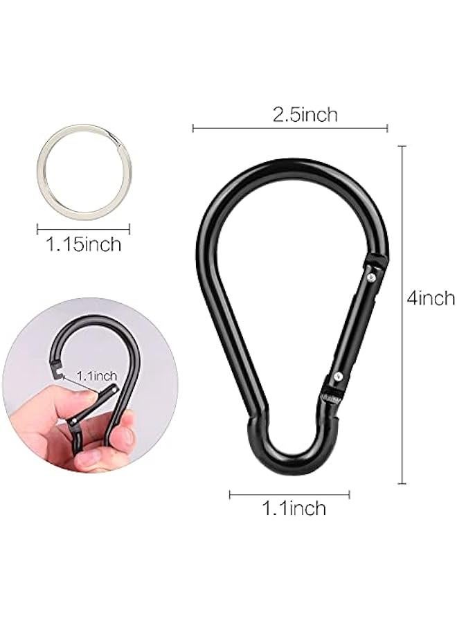 Carabiner Caribeaner Clip,Extra Large 4 Aluminum Carabeaner Keychain Hook,Spring Snap Key Chain Clip