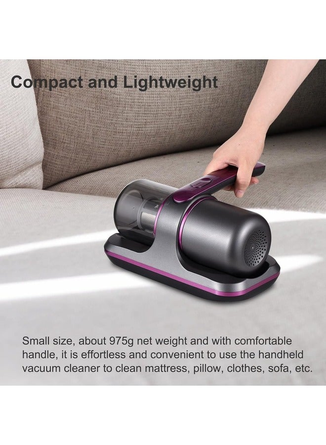 Compact Mattress Vacuum Cleaner – 100W Handheld Cordless with UV Light, 8000Pa Suction, and 250ml Dust Collection