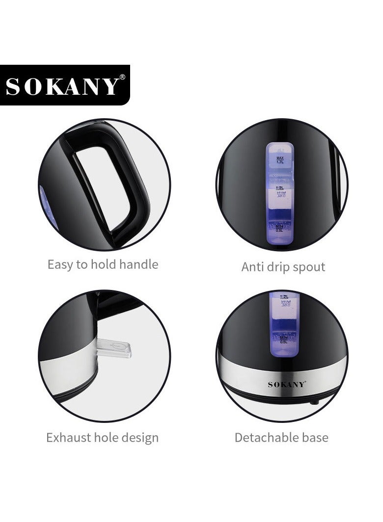 Sokany Electric Kettle 1.7 Liter - 2200 W