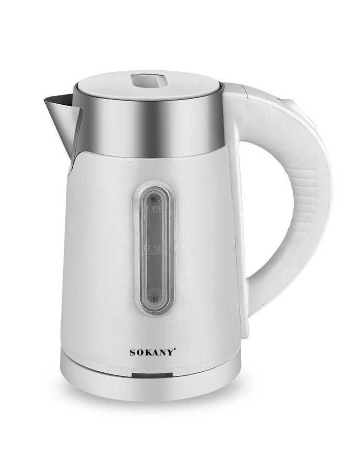 Sokany Electric Kettle 1 Liter, 1200 Watt, White- SK-0808