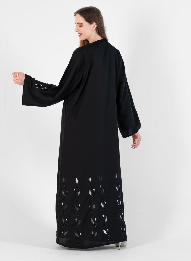 Abaya With Embroidery laser cut design