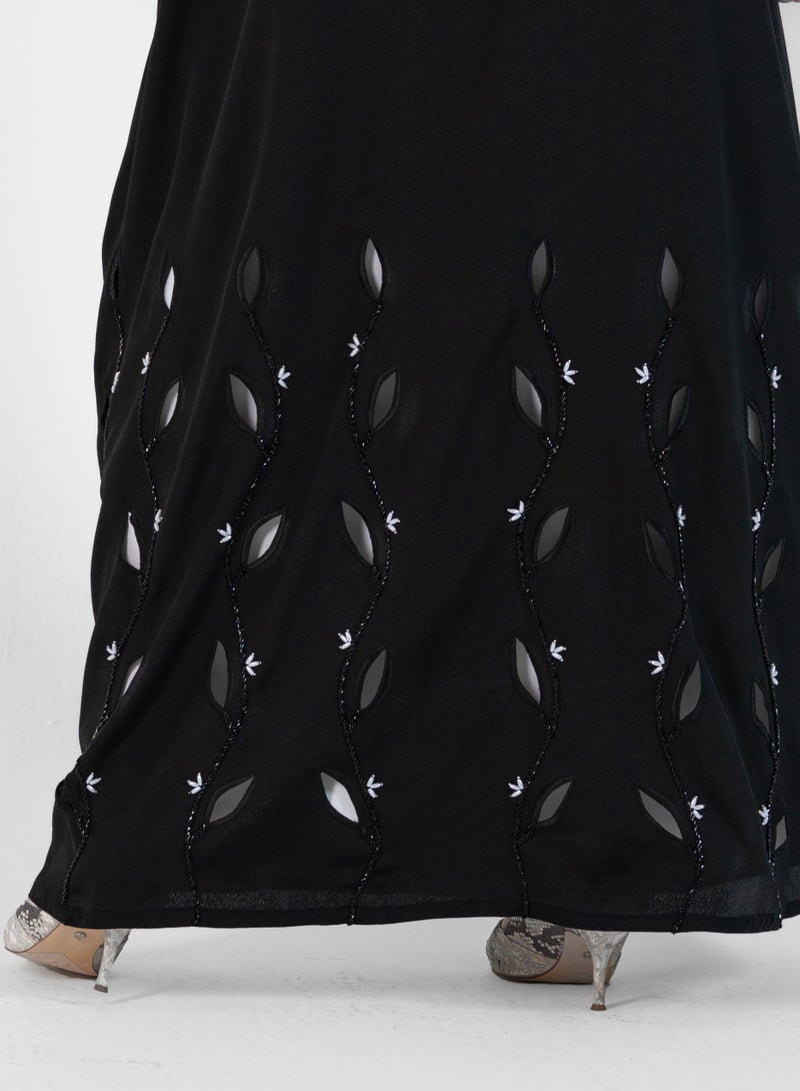 Abaya With Embroidery laser cut design
