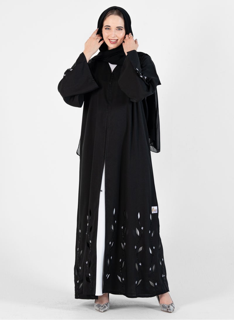 Abaya With Embroidery laser cut design