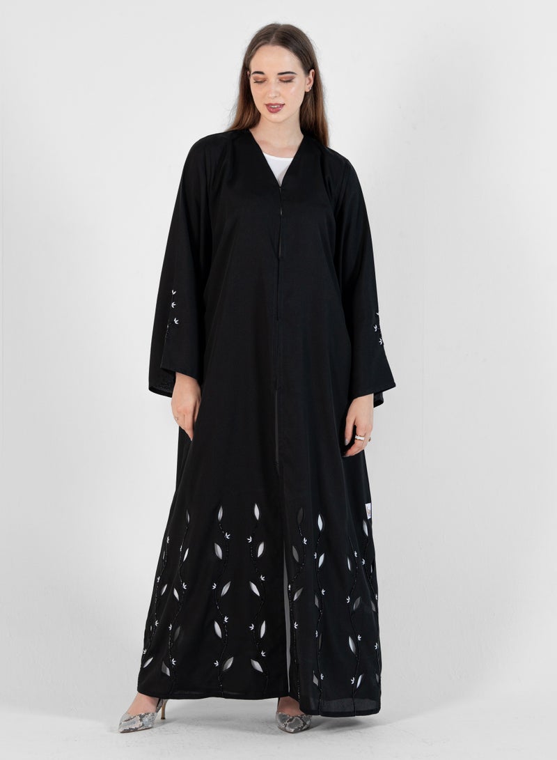 Abaya With Embroidery laser cut design