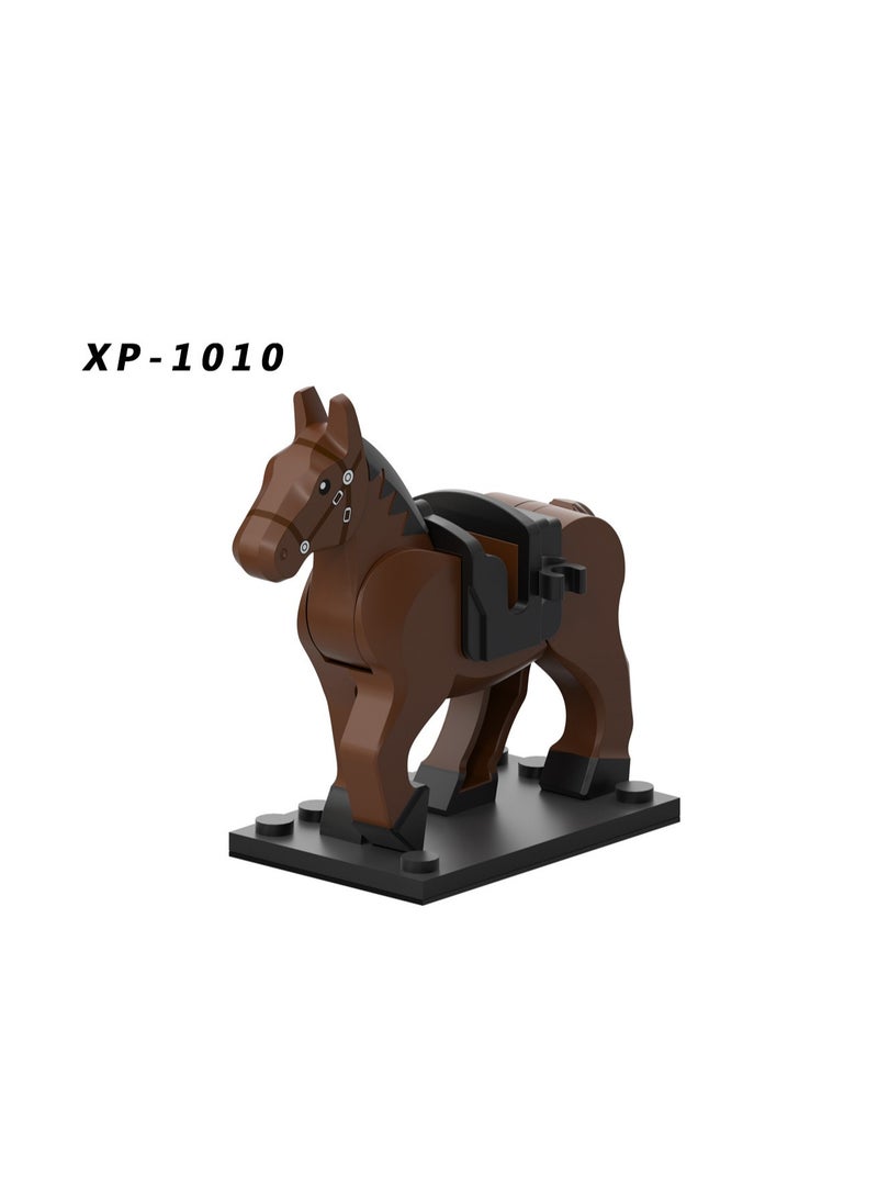 4-Piece Horse Series Children's Educational Building Blocks Minifigures Toys Suitable For Boys Gifts Bag Pack