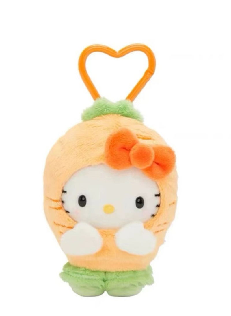 (Carrot) Cute Vegetable Story Fruit and Vegetable Series KT Cat Plush Toy Keychain Decoration