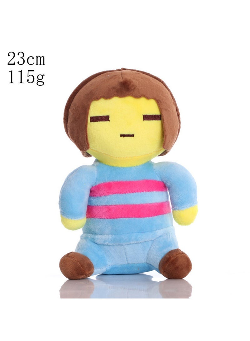 Undertale Plush Toy Game Peripheral Doll Cartoon Character Children's Birthday Gift (Blue and Red Girl)