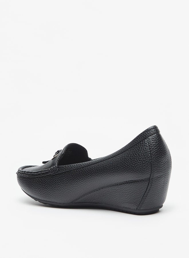 Women's Textured Slip-On Shoes with Wedge Heels