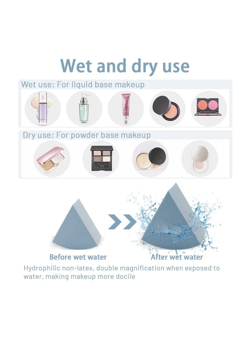 Latex Free Wet and Dry Use Cosmetic Sponges for Foundation and Powder with Storage Bottle