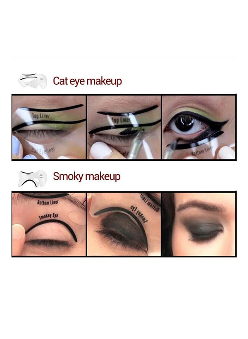 20 Pcs Eye Make-Up Eyeliner Stencil Cards Template Sticker for Smokey or Winged Eye