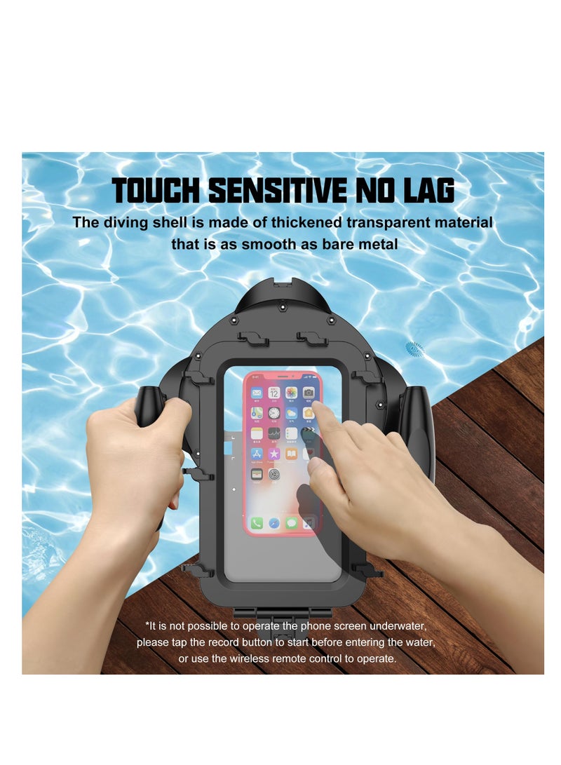 Professional Waterproof Diving Case for iPhone 15/14/13 Pro/12 Pro Max/SE 2020/11 Pro/XS Max/XR/X/8/7 Plus and Other Smartphones (4.5-7.0 Inches) with Remote Control Feature.