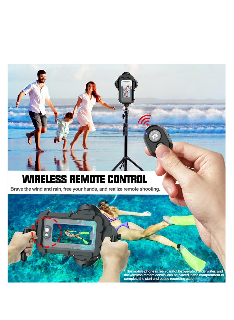 Professional Waterproof Diving Case for iPhone 15/14/13 Pro/12 Pro Max/SE 2020/11 Pro/XS Max/XR/X/8/7 Plus and Other Smartphones (4.5-7.0 Inches) with Remote Control Feature.