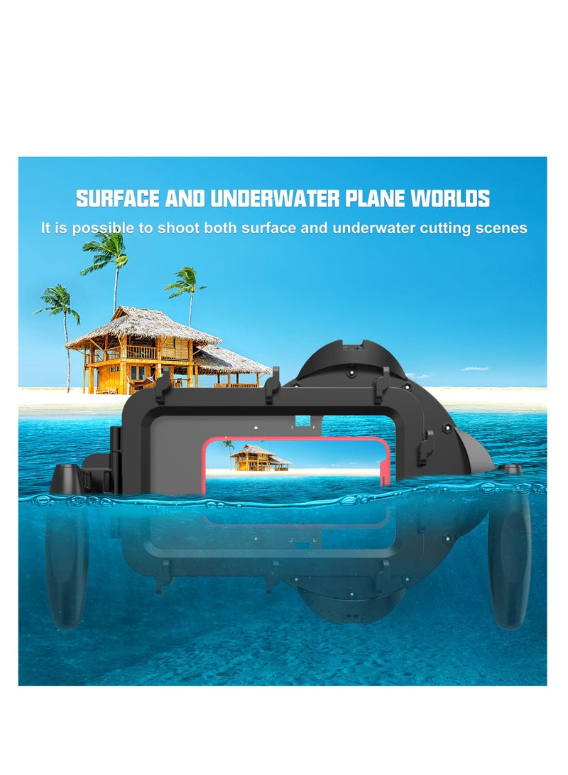 Professional Waterproof Diving Case for iPhone 15/14/13 Pro/12 Pro Max/SE 2020/11 Pro/XS Max/XR/X/8/7 Plus and Other Smartphones (4.5-7.0 Inches) with Remote Control Feature.