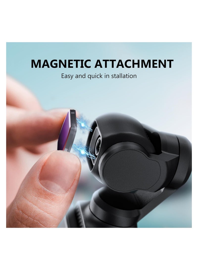 Magnetic Aluminum ND Filter Set for DJI Osmo Pocket 3 - 6 Pack CPL ND8 ND16 ND32 ND64 ND256 for Enhanced Photography