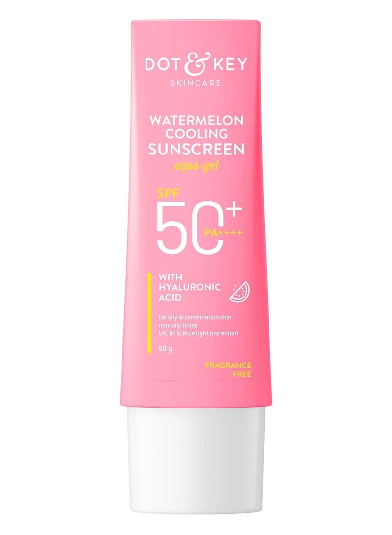 Dot & Key Watermelon Hyaluronic Cooling Sunscreen SPF 50 PA+++| for Oily, Normal & Combination Skin | UV + Blue Light Protection | Lightweight | No White Cast | Boosts Vitamin D Absorption | 50g…