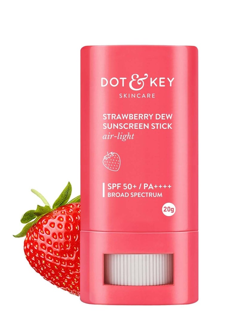 Dot & Key Strawberry Dew Spf 50 Sunscreen Stick On-The-Go Spf 50 Pa+++, Broad Spectrum, Uva/Uvb Rays Protection With Hyaluronic & Ceramide Normal Skin Type For Hydration & Skin Barrier, Mess Free, 20G