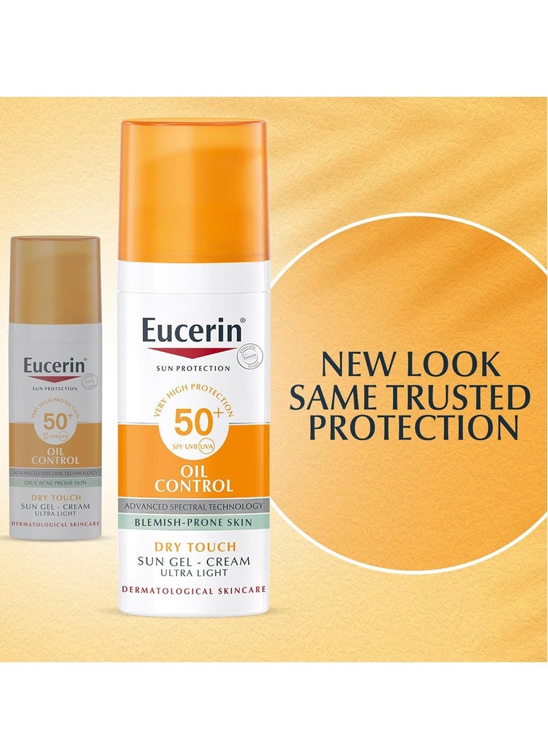 Eucerin Sun Oil Control SPF 50+ Sunscreen Gel Cream With Dry Touch 50 ml