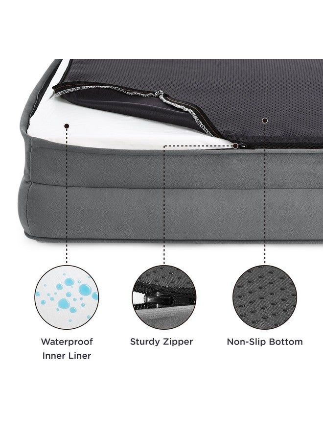 Orthopedic Dog Bed For Medium Dogs  Waterproof Dog Sofa Beds Medium, Supportive Foam Pet Couch Bed With Removable Washable Cover, Waterproof Lining And Nonskid Bottom, Grey
