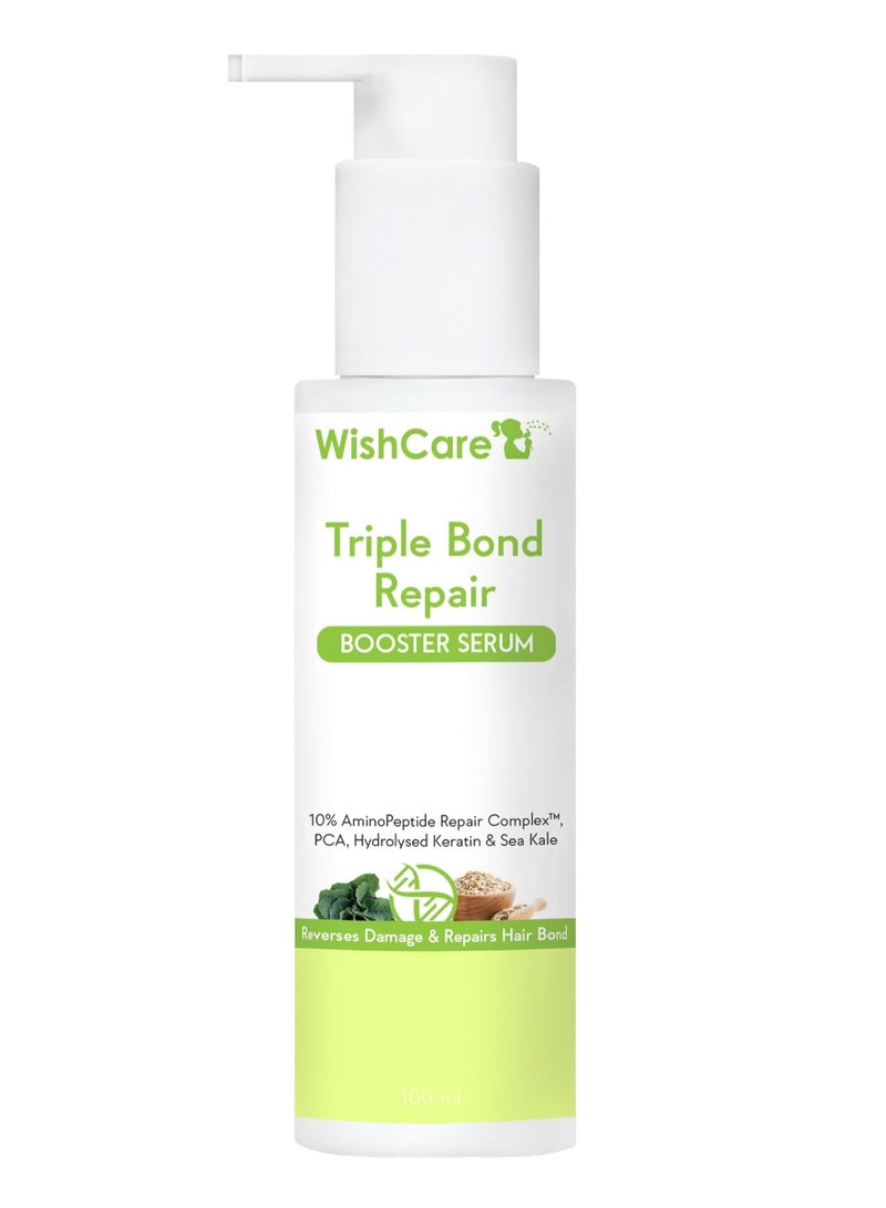 WishCare Triple Bond Repair Booster Hair Serum - 10% AminoPeptide Complex - Repairs Damaged & Frizzy Hair 100ml