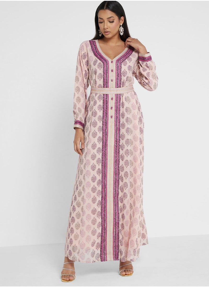 Print Cut Work Jalabiya