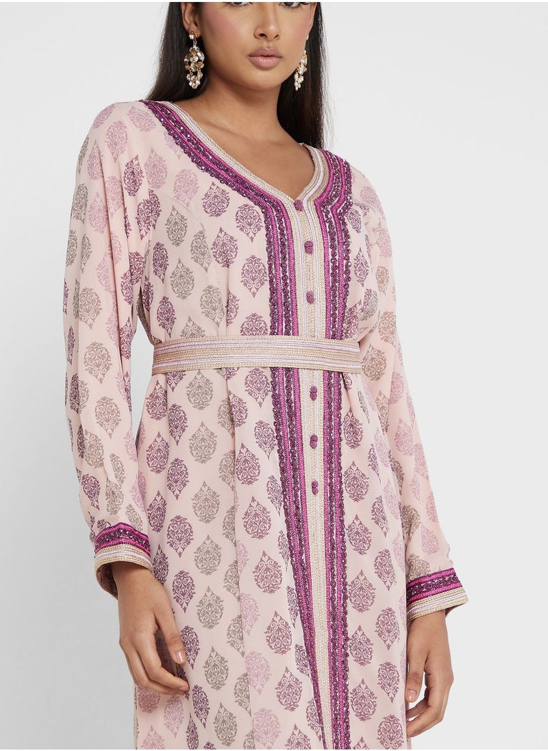 Print Cut Work Jalabiya