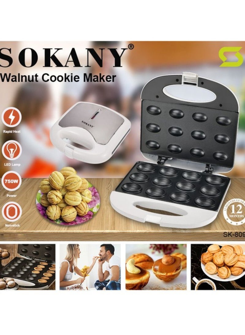 Sokany Walnut Cooki Maker 750 watt white SK-809