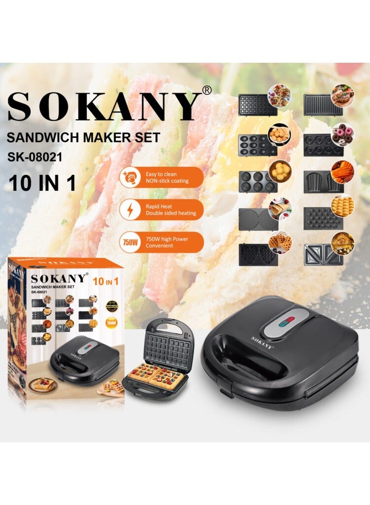 Sokany 10 IN 1 Sandwich Maker SK-08021