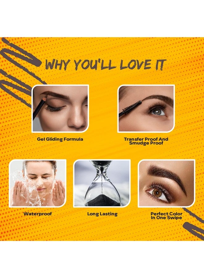 Faces Canada Ultime Pro Eyebrow Defining Pencil - Tan 01, 1.2 G | Gel Gliding, Long Lasting Color Pay Off | Natural Looking Brows | With Spoolie Brush | Waterproof, Transferproof & Smudgeproof