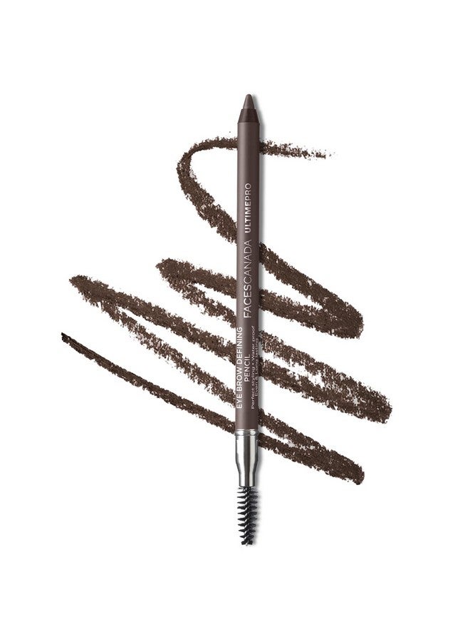 Faces Canada Ultime Pro Eyebrow Defining Pencil - Tan 01, 1.2 G | Gel Gliding, Long Lasting Color Pay Off | Natural Looking Brows | With Spoolie Brush | Waterproof, Transferproof & Smudgeproof
