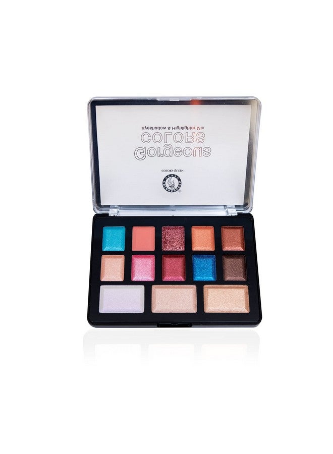 13 Colours Pigmented Eye Shadow Palette| Easily Blendable With Flawless Finish- Multicolour -002
