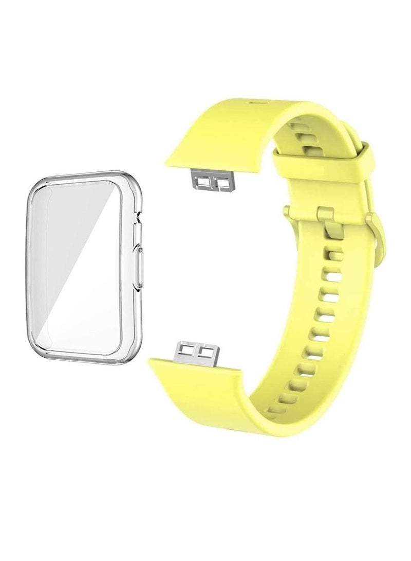 Huawei Fit Watch Band Strap Silicone Replacement Wristband With Cover