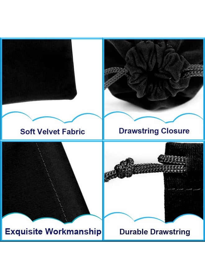 10Pcs Velvet Drawstring Bags Wedding Gift Bags Velvet Cloth Jewelry Pouches (Black)