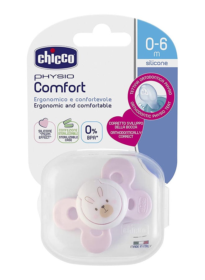 PhysioForma Comfort Silicone Soother 0-6M 1Pc, Pink