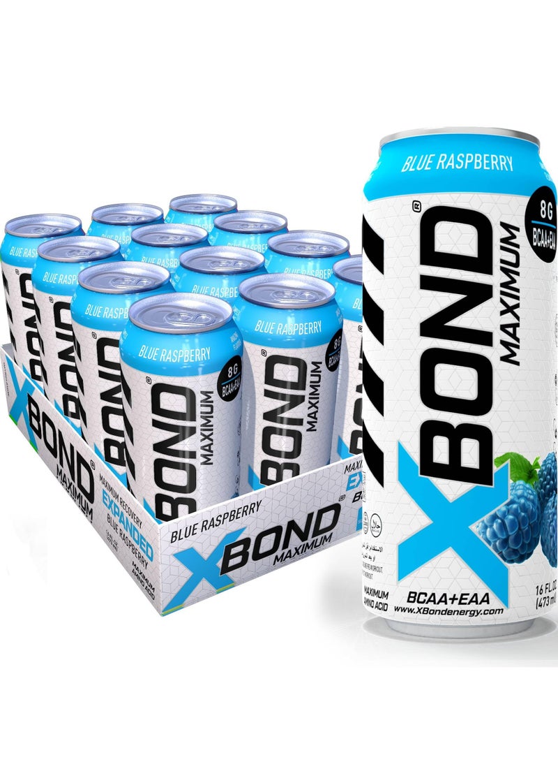X-bond 8g Bcaa/eaa Blue Raspberry Maximum Recovery Expanded Maximum Amino Drink Bcaa + Eaa Electrolytes Drink 473 Ml
