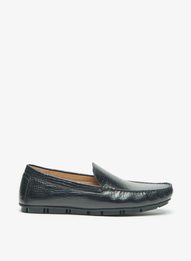 Men's Textured Slip-On Moccasins