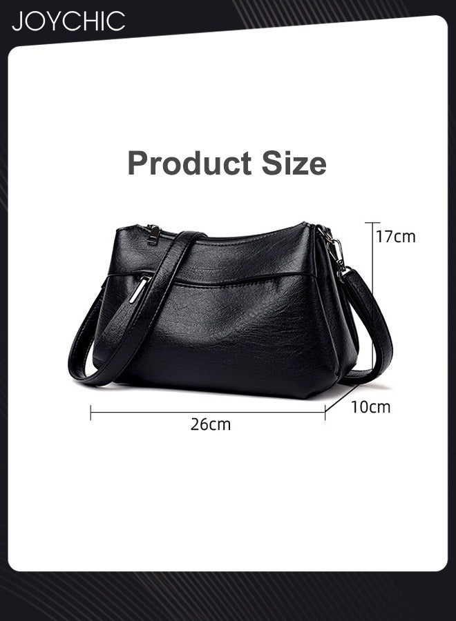 Women Crossbody Bag Waterproof Wear-resistant Shoulder Bag Large Capacity Faux Leather Cross-body Pack with Adjustable Strap