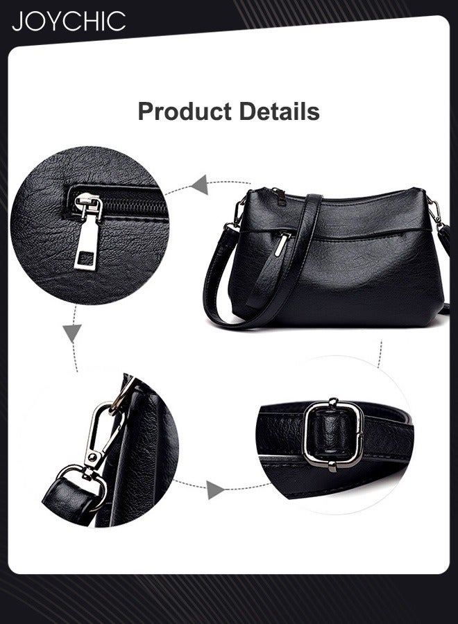 Women Crossbody Bag Waterproof Wear-resistant Shoulder Bag Large Capacity Faux Leather Cross-body Pack with Adjustable Strap