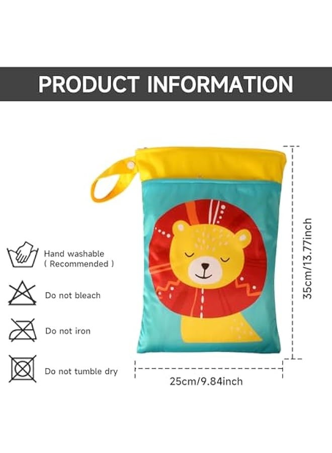 Baby Wet Dry Bag 2PCS Diaper Organized Bag Reusable Washable Nappy Pouch for Clothes Diaper Baby Stroller Travel Beach Pool Bag Soiled Baby Items